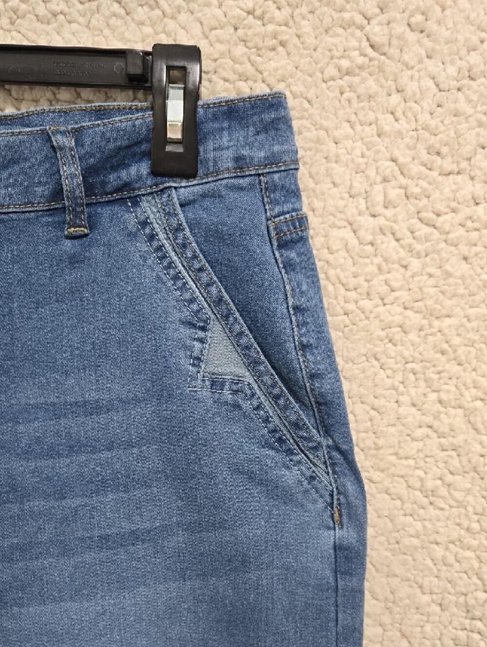 High-Rise Wide Leg Women's Denim Jeans in Mid Blue - Picture 2 of 6